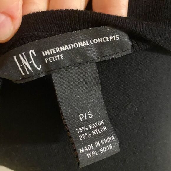INC International Concepts Black Peplum Sweater Small - Picture 7 of 7